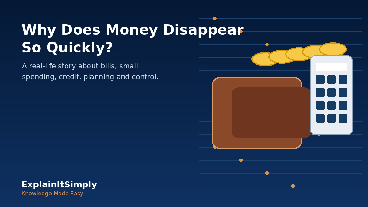 A wallet, coins and calculator representing everyday budgeting and spending decisions.