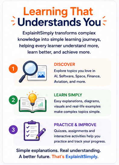 Diagram explaining the main learning journey for About ExplainItSimply.