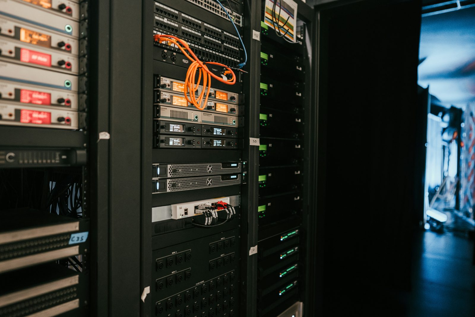 Computer servers providing the processing power used by modern AI services
