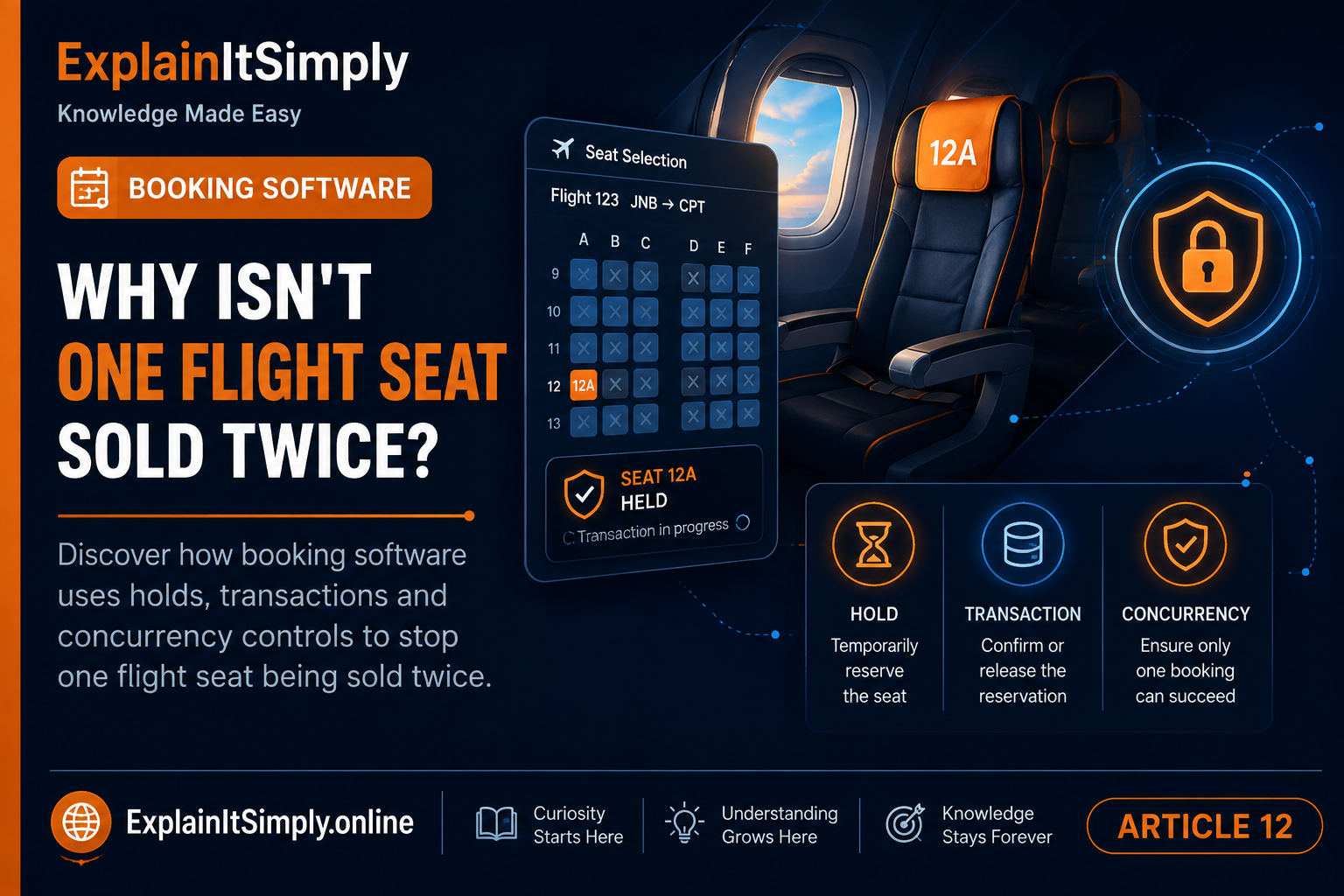 Aircraft seats protected by booking software