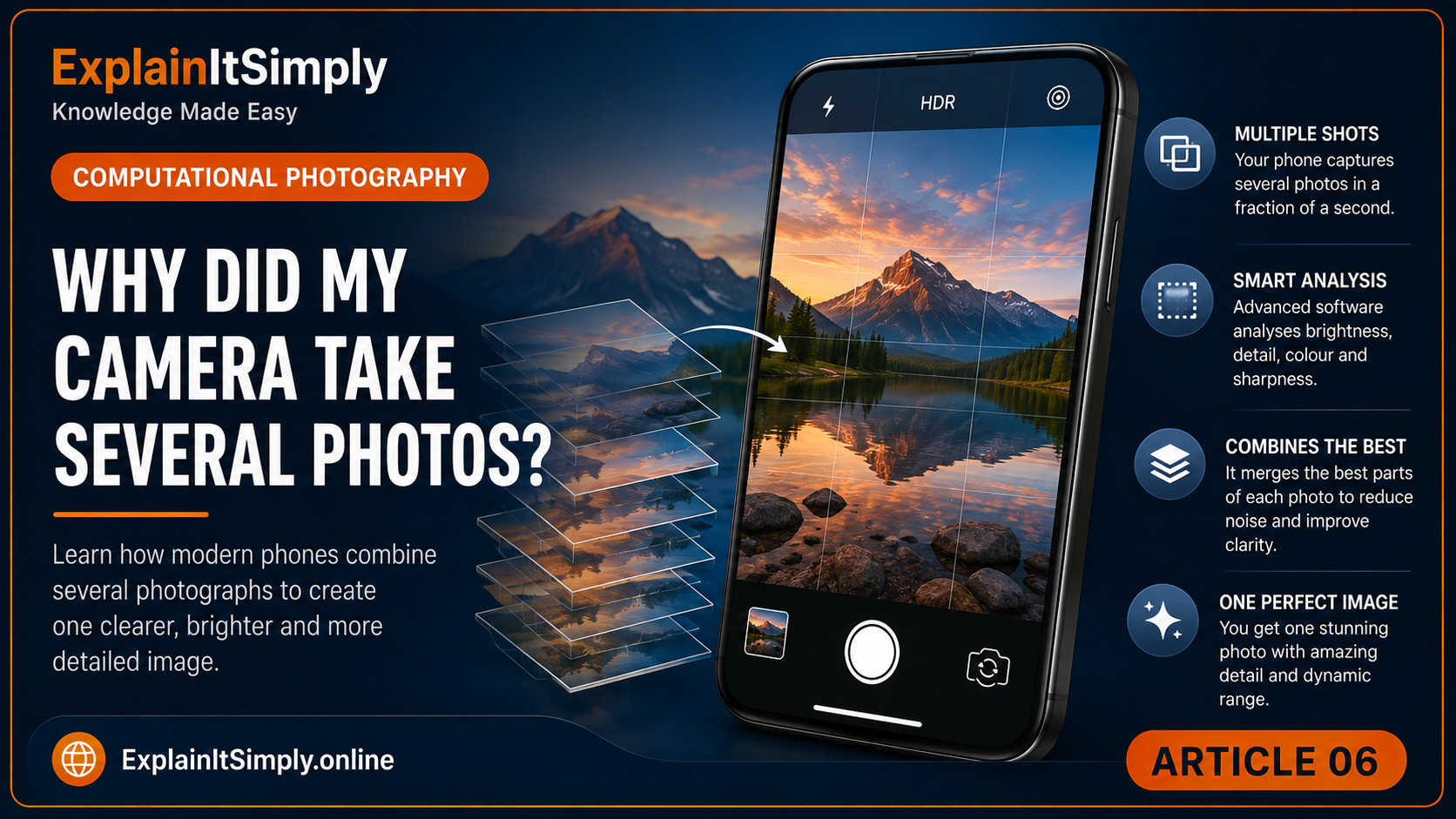 A phone camera combining several photographs