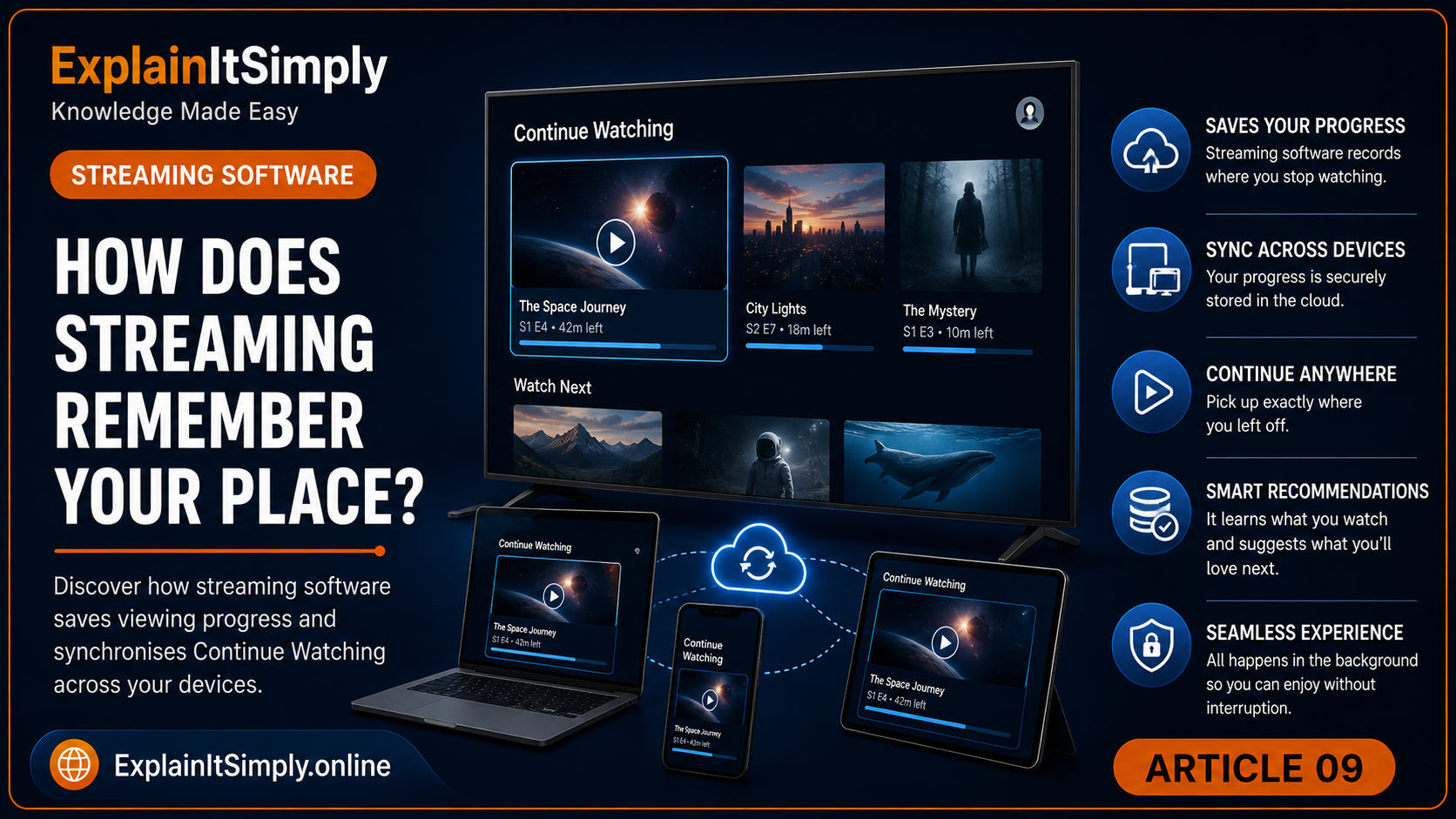 Streaming software remembering where a viewer stopped