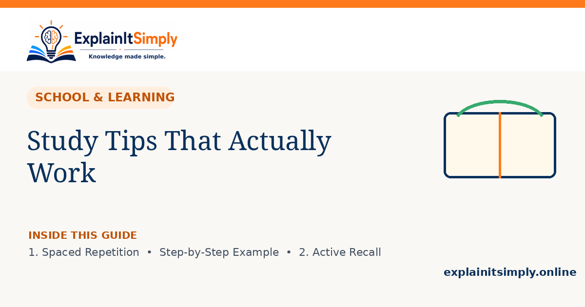 ExplainItSimply study tips guide with a clear learning-themed design